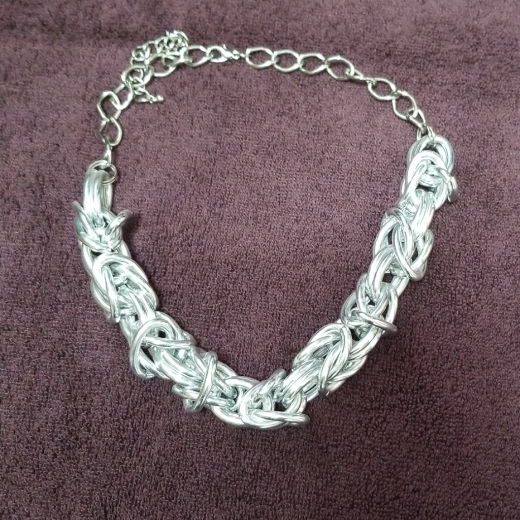 Silver Link Adjustable Necklace 15$